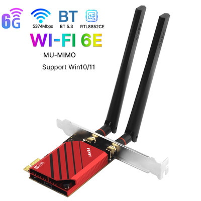 PCIe WiFi 6E Card for Desktop AX5400 Tri-Band with 6GHz BT 5.3 Wireless Network