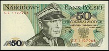Polen 1988 Geldschein 50 Zloty - Karol Swierczewski - MF109940