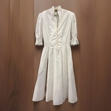 Gunne Sax Jessica McClintock VTG 70/80 s Fit Flare White Prairie Dress Sz. 13