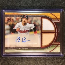 2025 Museum Baseball STEVEN KWAN Signature Swatches Dual Relic Auto Ruby 1/15