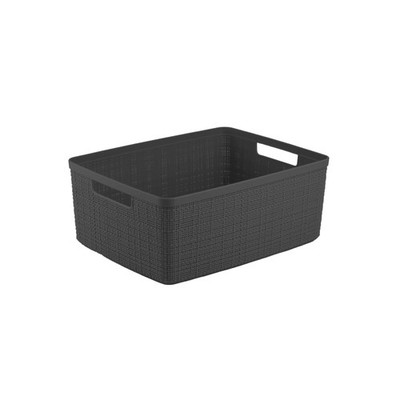 Curver Jute Texture Laundry Storage Basket Gray 12L Hemp Design Medium