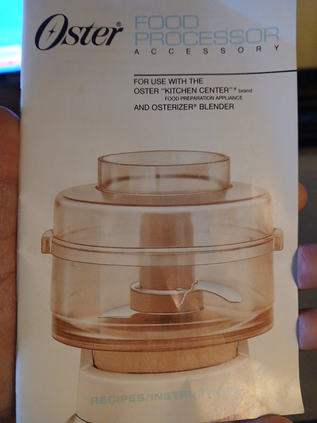 1986 OSTER Electronic Kitchen Center Food Processor Recipe Instruction Manual￼