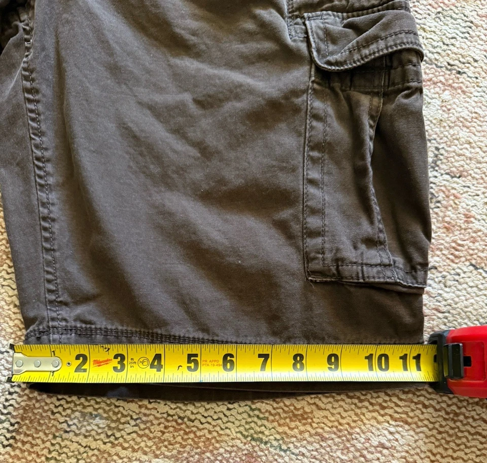 Pantalones Cortos De Colección Y2K Arizona Sueltos Marrón Chocolate Carga Talla 32 Skate Grunge Foto 4 de 4