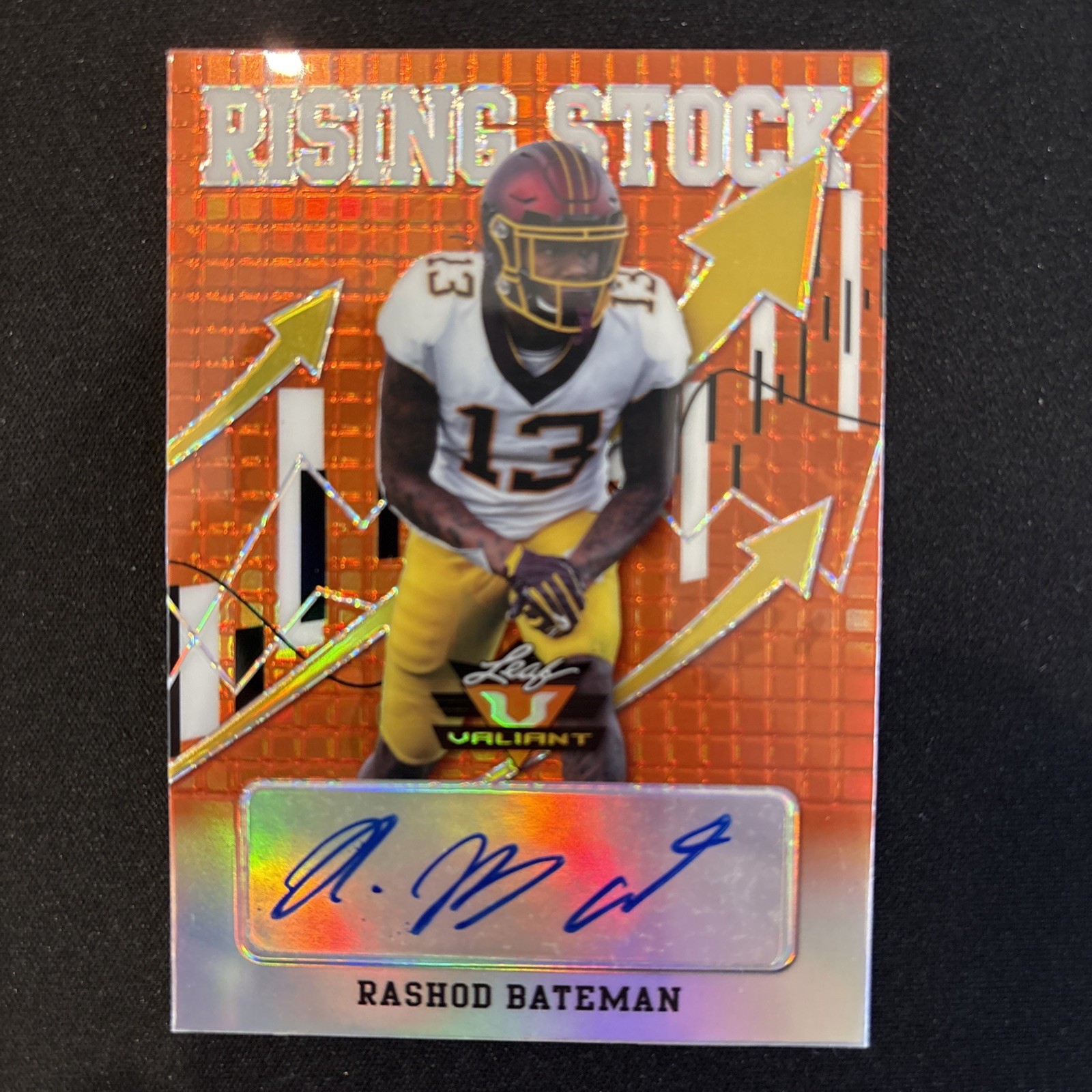 Rashod Bateman Leaf Valiant Rising Stock Autographs #RB2 Base