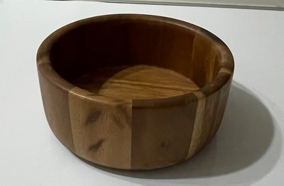 CLASSIC QUARTERS THICK SMOOTH ROUND WOODEN BOWL  SALAD/NUT/ SNACK /TRINKET