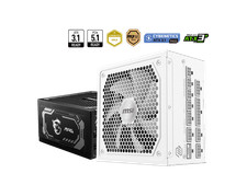 MSI MAGA1000GLPCIE5WHITE 1000W Fully Modular ATX Power Supply White