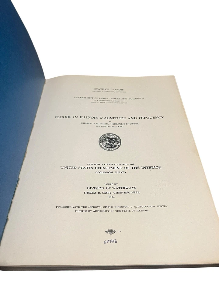 FLOODS IN ILLINOIS: Magnitude and Frequency 1954 (State of Illinois & U.S.G.S.) - Image 4 of 4