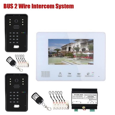 7'' Screen 2pin Wired Video Door Phone Visual Intercom 2 Türklingeln for villa