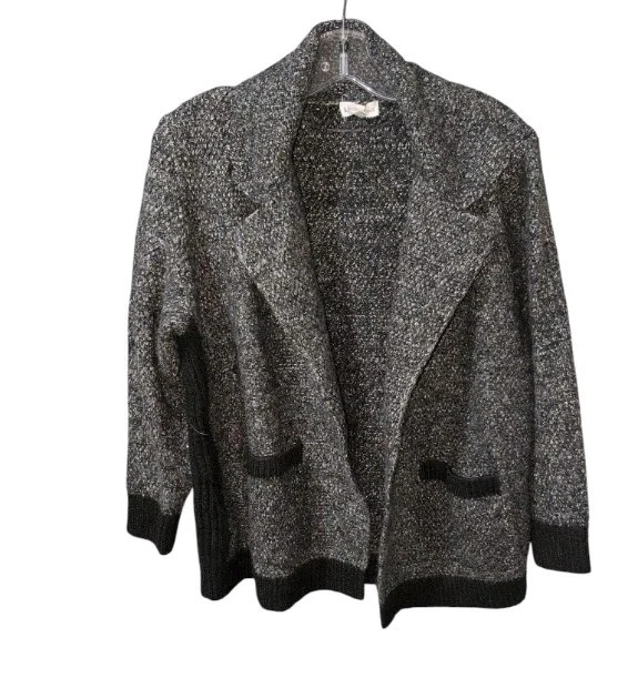 Northern Reflections Cardigan Women's 2 XL Gray/Black Open-Front Knit Sweater - Image 2 of 4