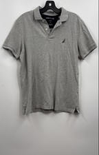 Nautica Men's Gray Heather Short Sleeve Slim Fit Polo Shirt Size Small