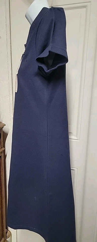 NWT French Toast Girls' Short Sleeve Ruffle Polo Shirt Dress Navy Blue XL-14/16  - Image 3 of 4