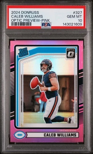 2024 Donruss Caleb Williams Optic Preview Pink PSA 10 RC ##327 Bears