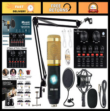 Podcast Equipment Bundle - BM-800 Studio Package, Voice Changer Sound Card for
