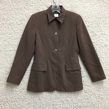 Harve Benard Blazer 4 Adult Brown Suit Jacket Long Sleeve Pockets Classic Womens