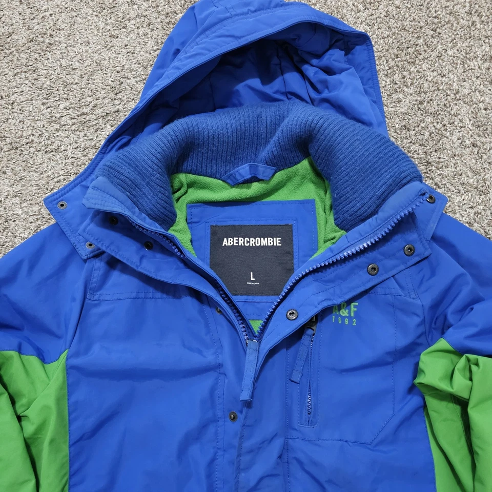 Chaqueta para mujer Abercrombie & Fitch grande azul verde para todas las estaciones Weather Warrior Foto 4 de 4