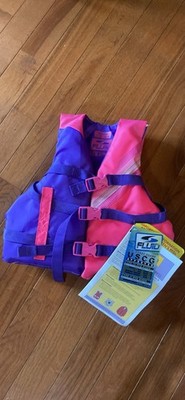 Fluid Aquatics U.S. Coast Guard Approved Pink/purple Youth Life Jacket 50-90 lbs
