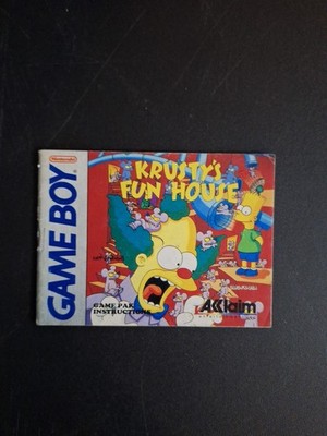 Krusty's Fun House (Nintendo Gameboy) Instruction Manual Only