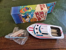 Vintage Pop Pop Boat Tin Toy Made in Japan With Original Box Mint Unused 