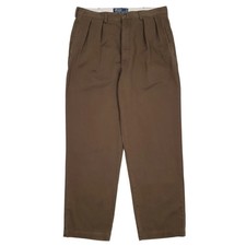 POLO RALPH LAUREN Andrew Pant Pleated Chino Trousers Brown Mens W35 L30