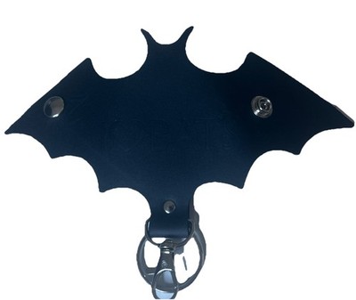 Black Bat Leather Key ring-sleeping bat-Car & cycle keys-snap case-toggle-animal