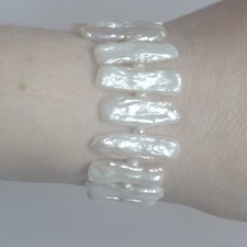 Biwa Perlen Armband 925 Silber vergoldet Süßwasser Zuchtperlen