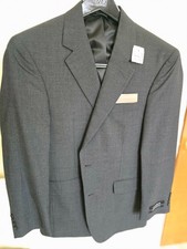 NWT's Jos A Bank Signature Gray Herringbone 100 Wool Suit Coat - 40R