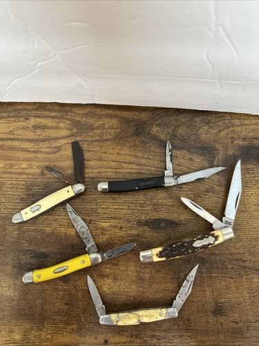 LOT OF FIVE (5)VINTAGE KNIVES FOR REPAIR OR PARTS, Look At Des. For Condition