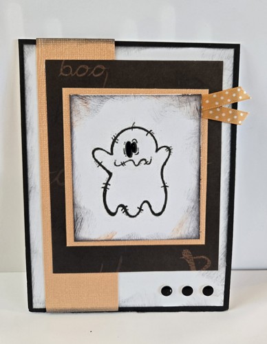 Handmade Greeting Card - BOO 4 1/4"x 5 1/2" Write your own Personal Message