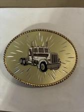 Vintage Peterbilt Semi Truck Belt Buckle VG