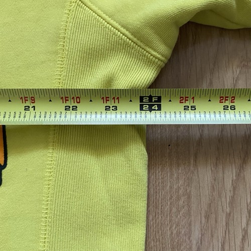 Half Evil 333 Yellow Hoodie Sweatshirt Puffy Print Mens Large - Picture 9 of 11