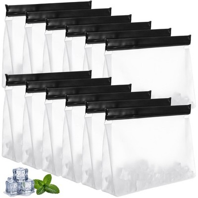 12 Pack Reusable Ice Storage Bags Leak Proof Freezer Bags with Secure Zip Sea...