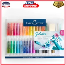 Gelatos Gift Set: 28 Watercolor Gel Crayons and Art Supplies for Painting, Dr...