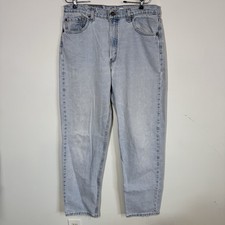Vintage Levi's 550 Jeans 36 x 34 USA Made 90s Stonewash Straight Blue Red Tab