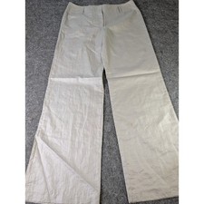 Shin Choi Womens Silver Wide Leg Trousers Italian Fabric Made in USA Size 12