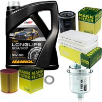 MANN-FILTER Inspektionspaket Mannol 5L Longlife 5W-30 FüR Honda CR-V II 2.0