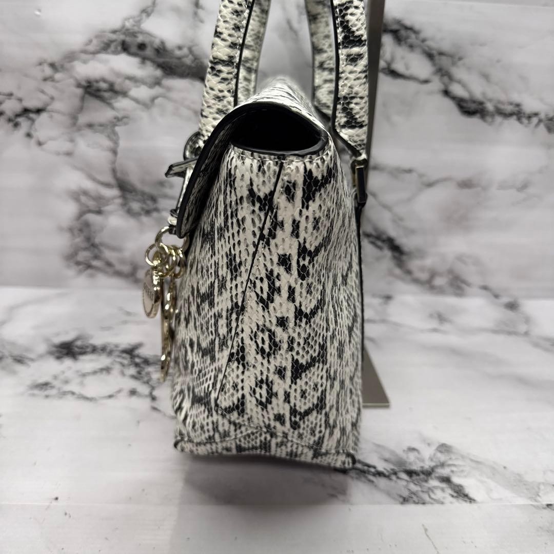 Guess 2Way Bag Python Embossed Leather Black/Whit… - image 6