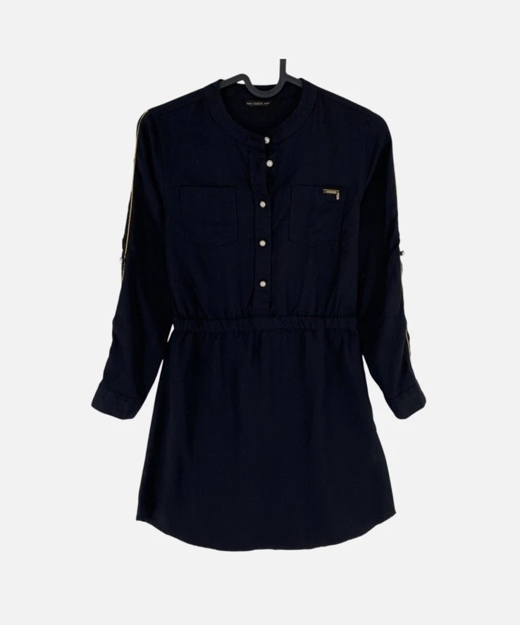 Guess Girls Dress Black 7 – Long Sleeve, Jewel Buttons, Elastic Waist Casual