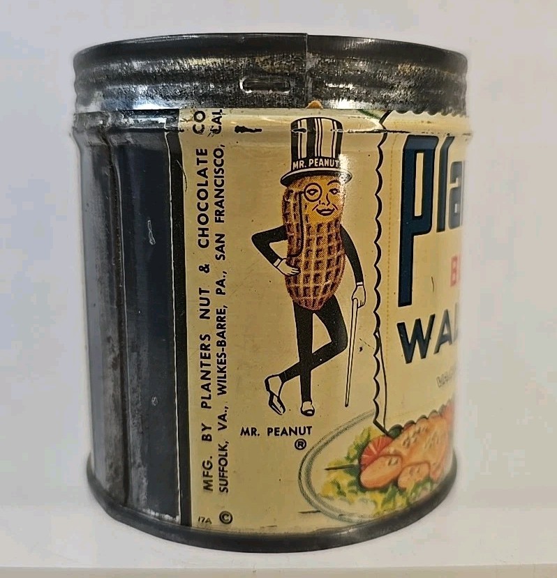 Vintage Planters Black Walnuts Vacuum Packed Metal 4oz Can Mr