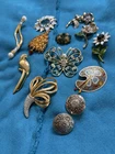 12 pieces Vintage Estate Costume Jewelry Pamar Charel Nolan Miller Sar Cov Spain