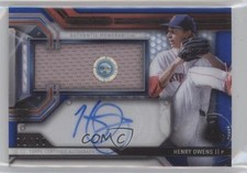 2016 Topps Strata Clearly Authentic Relics Blue 1/99 Henry Owens Auto 0f5t