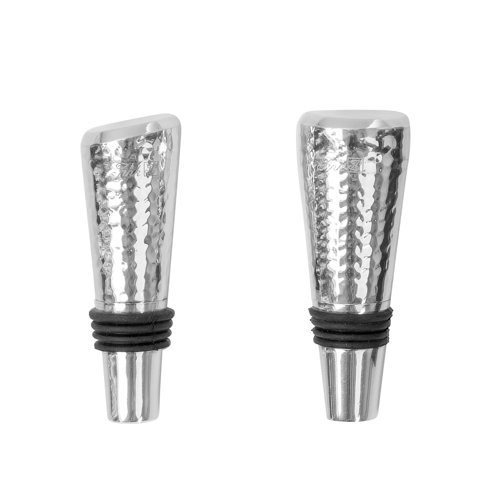 Fink Hellgrau Flaschenverschluss "Nassau, Aus Edelstahl, Mit Feiner Hammerschlagstruktur", Silber (Silberfarben), H:5cm Ø:1,5Cm, Edelstahl, Flaschenverschlü... - Image 2