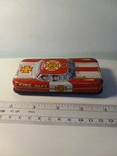 Vintage Tin Litho AMBULANCE, FIRE DEPT, Japan Nice Cond. One Tire Missing