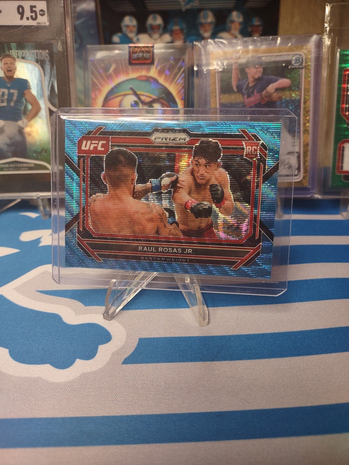 2023 Panini Prizm UFC Raul Rosas Rookie Blue Wave Prizm #8