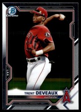 Trent Deveaux 2021 Bowman Draft Chrome Rookie Card | #BDC-133 Los Angeles Angels. rookie card picture