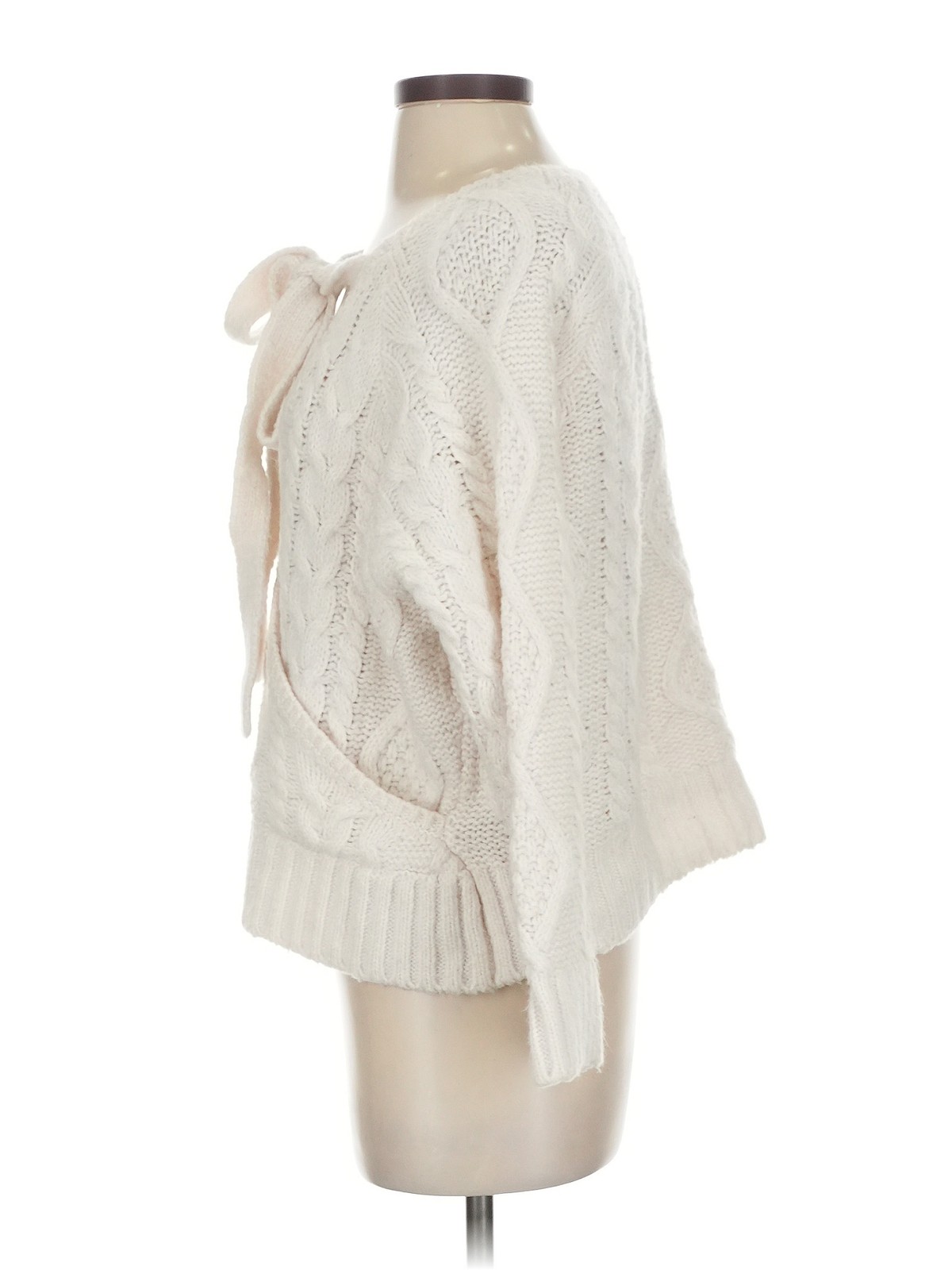 Mango Women Ivory Pullover Sweater XS thumbnail 4