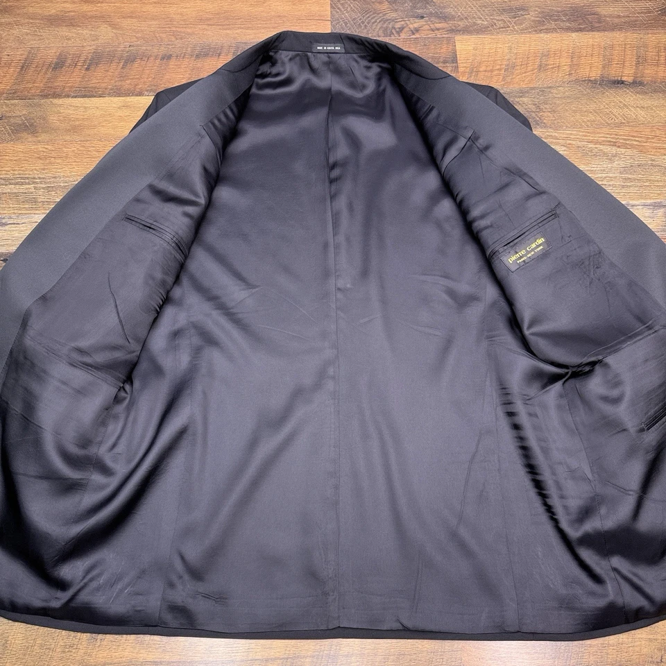 Traje Chaqueta De Colección Pierre Cardin Esmoquin 46 Larga Lana Negra Foto 3 de 4