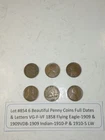 Lot #854 6 Beautiful Coins 1858 Flying Eagle 1909-P 1909-VDB & Indian 1910-P-S