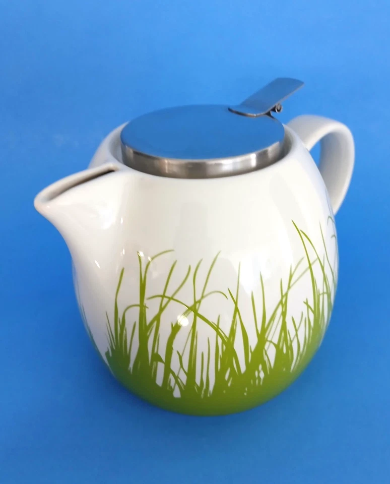 Tetera de cerámica Tea Forte diseño de hierba de resorte 3 tazas con colador fresco Foto 2 de 4