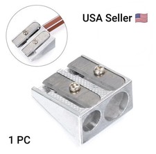 Top grade Stationery Pencil Sharpener Double Hole Metal Bevelled Double Hole New