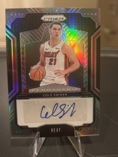 2024-25 Panini Prizm Basketball Cole Swider Penmanship #PNM-CSH Auto Miami Heat